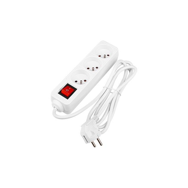 Prelungitor clasic, 3 prize, comutator ON/OFF, clasa protectie IP20, 3000W, 1.5 m, PVC, alb - imagine 6